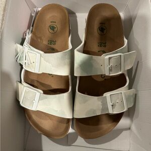 Birkenstock papillio vegan green white sandals size 39 new